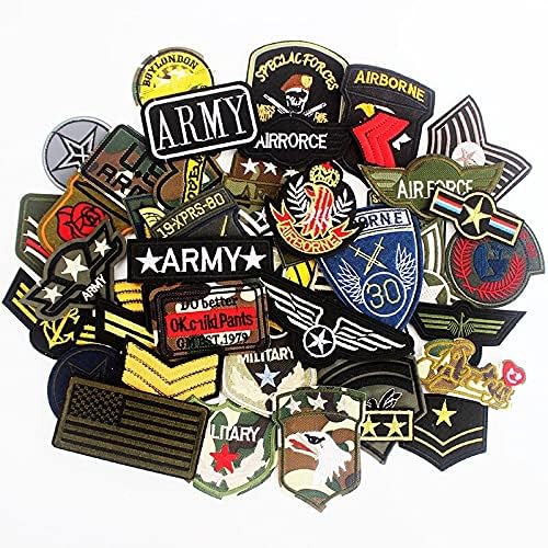50шт Смесени Армейските Ивици Железни Икони за Тъкани Униформи Шевни Бродирани Етикети Апликация Смесени