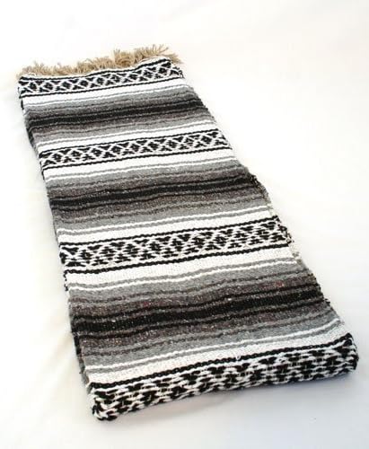 Черно-Сиво Качествено Одеяло Ръчно изработени SYFT Classic Mexican Yoga Blanket Large Throw000011