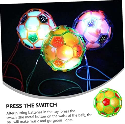 Toyvian 2 елемента Светещи Футболни Бебешки Музикални Играчки Ръчен Топки Надуваем Футболен Детски Пластмасов
