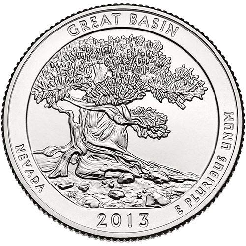 2013 P BU Велик Бейсин Национален парк Невада NP Quarter Choice Необращенный монетен двор на САЩ