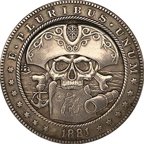Колекция от Пиратски Сувенирни монети от 1881 г., 3D Метална Възпоменателна Монета Морган, Копие Блуждающей