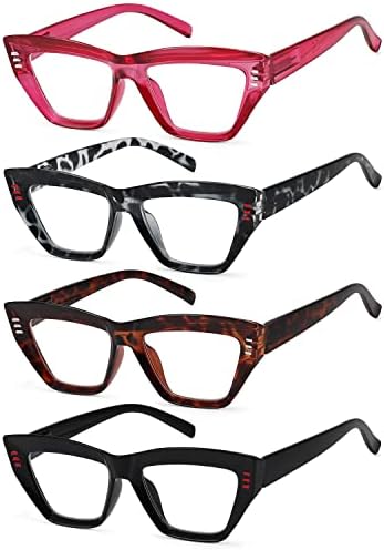 Eyekepper 4-Pack Очила за четене за Жени Cateye Readers Eyeglasses