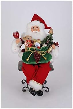 Фигурка на Дядо Коледа с подсветка Димитров Didion, Седнал На Вино, 19 Инча