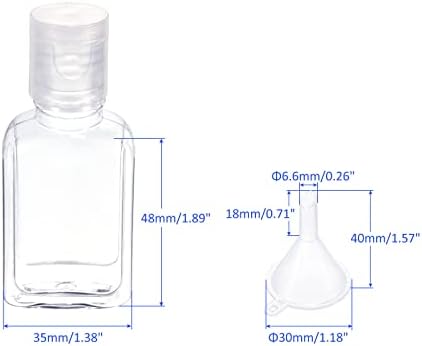 M METERXITY 10 Опаковки Пластмасови Празни бутилки за въртене - Прозрачни Пътни бутилки за шампоан с бункер