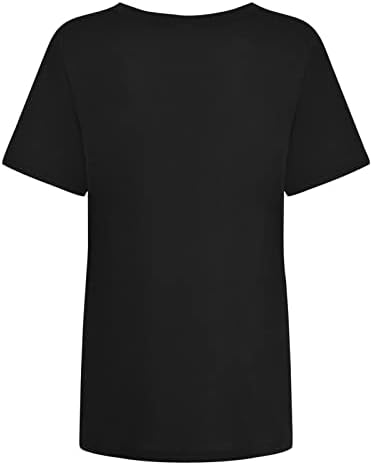 NOKMOPO / Дамски Летни Блузи, Ежедневни тениски С къс ръкав и кръгло деколте, Отгоре с принтом, Ризи Големи