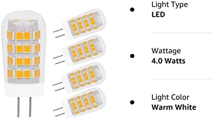 Led лампа BAYSHE G4 4W 400lm 2700K Топло бял цвят (еквивалент на 40-Ватова халогенна лампа) AC/DC12V T3 JC Двухконтактный