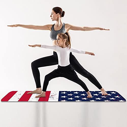 Siebzeh Гръндж Американски флаг Ретро САЩ Премиум-Дебела подложка за Йога Екологичен Гумена подложка за здраве