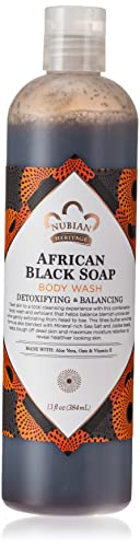 Препарат за измиване на тялото Nubian Heritage, Африкански Черен сапун, 13 Течни Унции