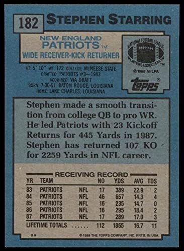 1988 Стивън Топпс 182 В главната роля на Патриотите на Нова Англия (Футболна карта) в Ню Йорк / MT Patriots