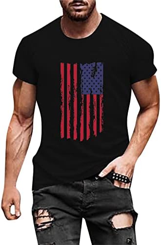 BEUU 4th of July Мъжки Солдатские Тениски С къс ръкав, Тениска с Американския Флаг В Ретро стил, Летни Патриотични