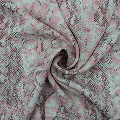 55-инчов лека вискозная плат Challis с принтом от змийска кожа цвят мока розов цвят от The Yard