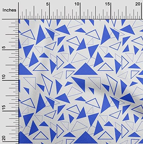 oneOone в памучна коприна тъкани средно син цвят, материал за рокли с геометричен модел, плат с принтом ширина