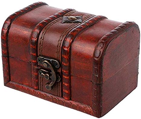 zdfYYkzdf Малка Кутия За Съхранение на Бижута Селски Дървен Калъф За Съкровища Ретро Съкровище на Ръчно изработени