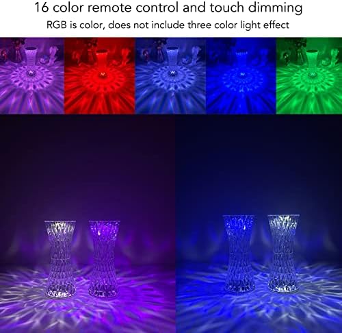 Кристален Лампа Hyuduo RGB с Дистанционно Управление и Акумулаторна Батерия, 16 Цвята, което променя Нощни лека
