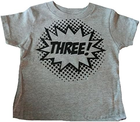 Изработена по поръчка Тениска за момчета с три Супергероями от Комикси, 3-ти Рожден Ден, Тениска за Момчета,
