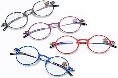 Qi Song 3 мм ултра-Тънки Анти-Сини Лъчи Ретро Кръгли Очила за четене Унисекс комплект с Изключително Труден