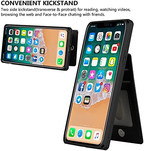 iCoverCase за iPhone X/XS Чанта-портфейл със собственик на кредитната карта, [RFID Заключване] Кожен калъф Премиум-клас