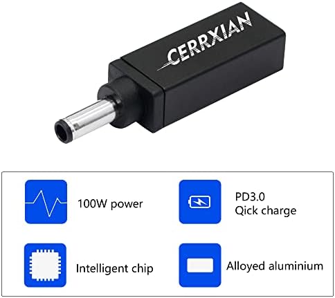 CERRXIAN 100W PD USB Type C C клъстер вход за постоянен ток 4,5 x 3,0 мм (за 4,5 мм x 0,6 мм) с клъстер със