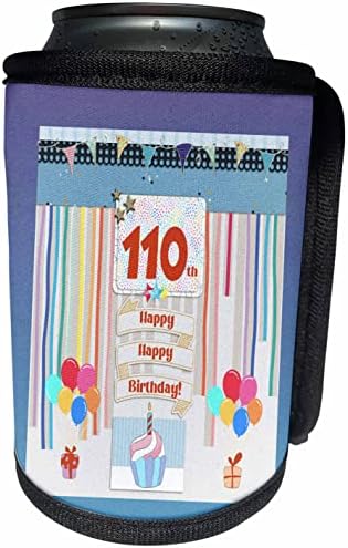 Триизмерен образ на етикет на 110-ия ден, рожден ден, Торта, Свещи. - Опаковки за бутилки-охладители (cc-360420-1)