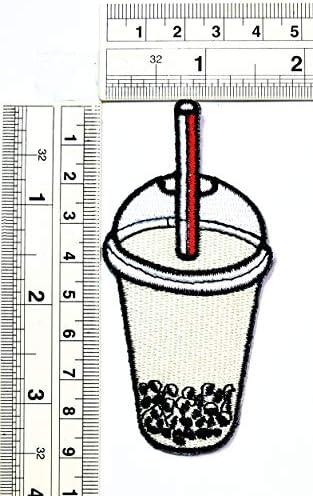Умама Кръпка Комплект от 3 Перлено Чаени Стъклени Ивици за Бродерия Сладък Балон Бобба Кафе Чай с Мляко Напитки