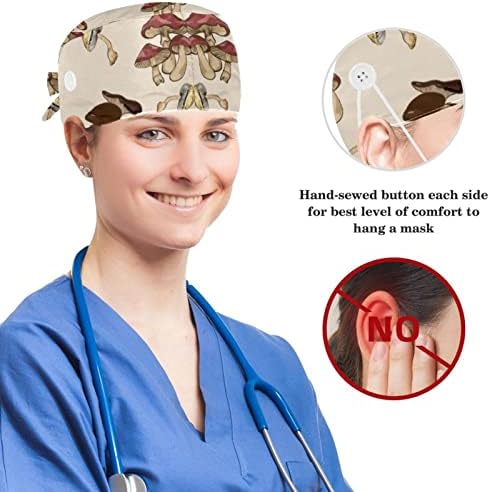 Дамски работни шапки в стил yoyoAmoy Boho Constellation с Бутони и тренировъчната лента, Регулируем хирургична