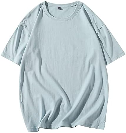 Мъжка Лятна Ежедневни Тениска с кръгло деколте, Однотонная Свободна Тениска С Кръгло деколте, Потник За тренировки
