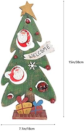 4шт Дървена Коледна Забавно Модел с Централно Декор на Сцена В Саксии Ретро Коледна Маса Приветствие Украса