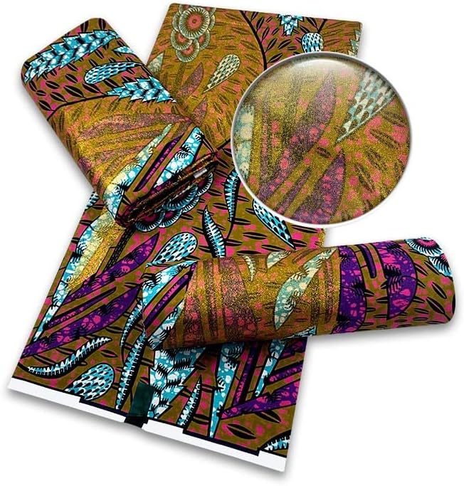 Африканска Тъкан Плат Африканска Восъчен Плат Анкара препаски Pagne Хлопчатобумажный Материал 6 Ярда Блясък