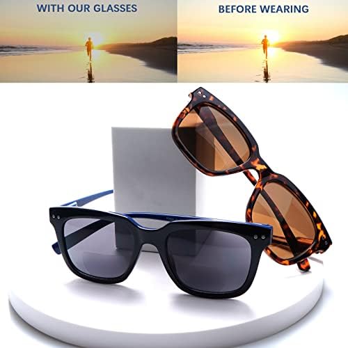 CLASAGA Бифокални Очила за Четене, Слънчеви Очила за Жени И Мъже, Защита UV400 Слънчеви Ридеры Кутия Панти Ретро