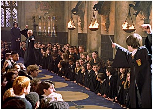 Хари Потър и стаята на тайните Даниел Радклиф и Том Фелтън в ролята на Драко Малфоя се Бият на масата снимка