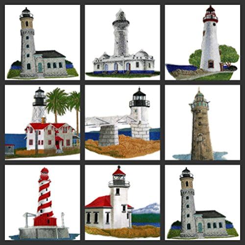 Обичай и уникален фар [Marshall Point Lighthouse], бродирана на желязо нашивке [7,06 * 5,85] [Произведено в