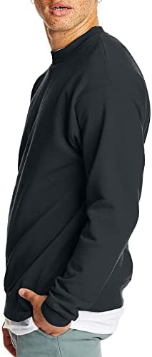 Мъжки руното hoody Hanes EcoSmart, Пуловер от смес от памук, Hoody с кръгло деколте за мъже (1 или 2 опаковки)