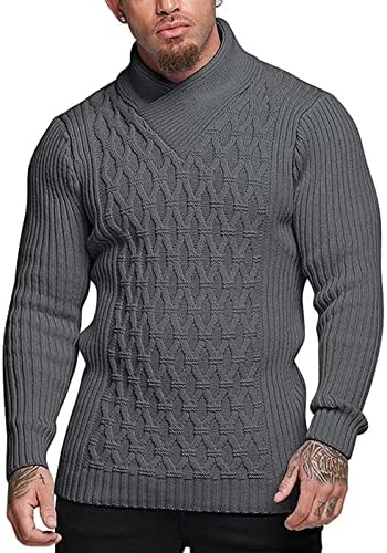Пуловер DuDubaby Мъжки Пуловер с дълъг ръкав, Мъжки Пуловер, Мъжки Дрехи