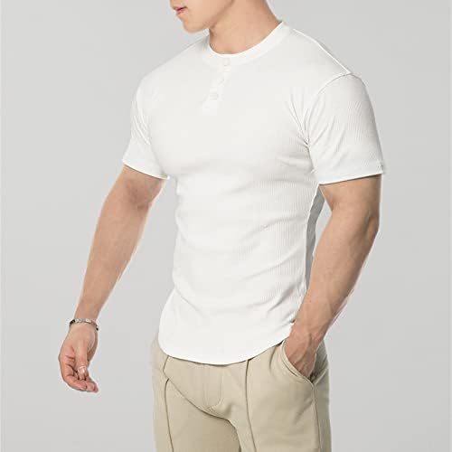 Мъжки Модни Основни Ежедневни Тениски с лента Отпред, Лека Дишаща Тениска за голф Без яка, Хипстерский Топ С