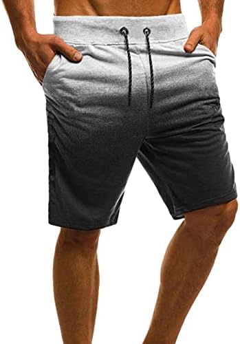 NIUQI Мъжки Ежедневни Панталони, Спортни Джобове с цип Цвят Gradient Модни Работни Панталони С Еластичен Ластик