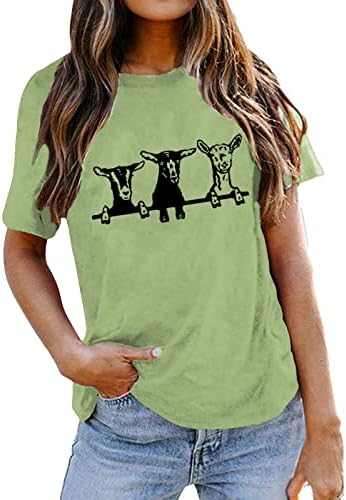 iLUGU Женска Тениска С Хубав Анимационни Принтом Топ с кръгло деколте и Къс Ръкав, Блуза, Риза За Йога, Женски