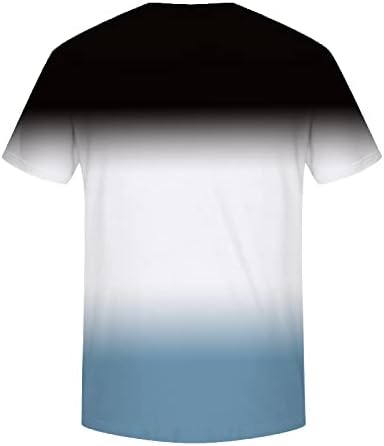 Мъжки Тънка Тениска с Контрастиращ цвят, Тениски с Градиентным Принтом, Тениски с къс ръкав и кръгло деколте,