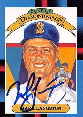 Склад на автографи 623064 Бейзболна картичка Марка Лэнгстона с автограф - Сиатъл Маринърс 1987 Донрусс Даймънд